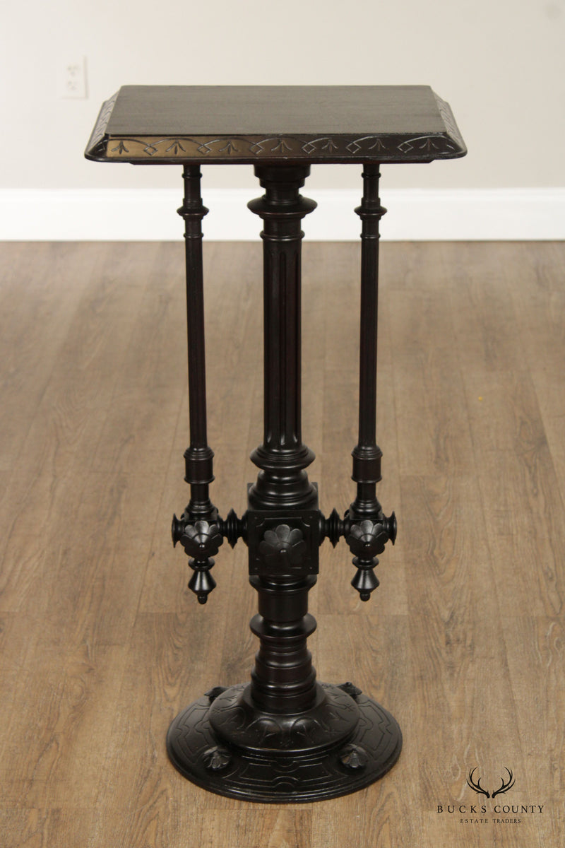Victorian Renaissance Revival Antique Walnut Carved Pedestal