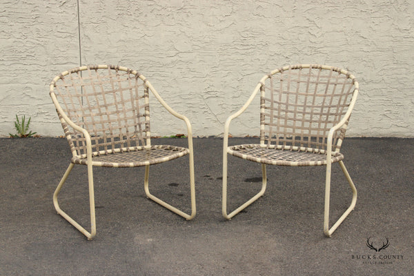 Mid Century Modern Pair of Outdoor Dining Armchairs