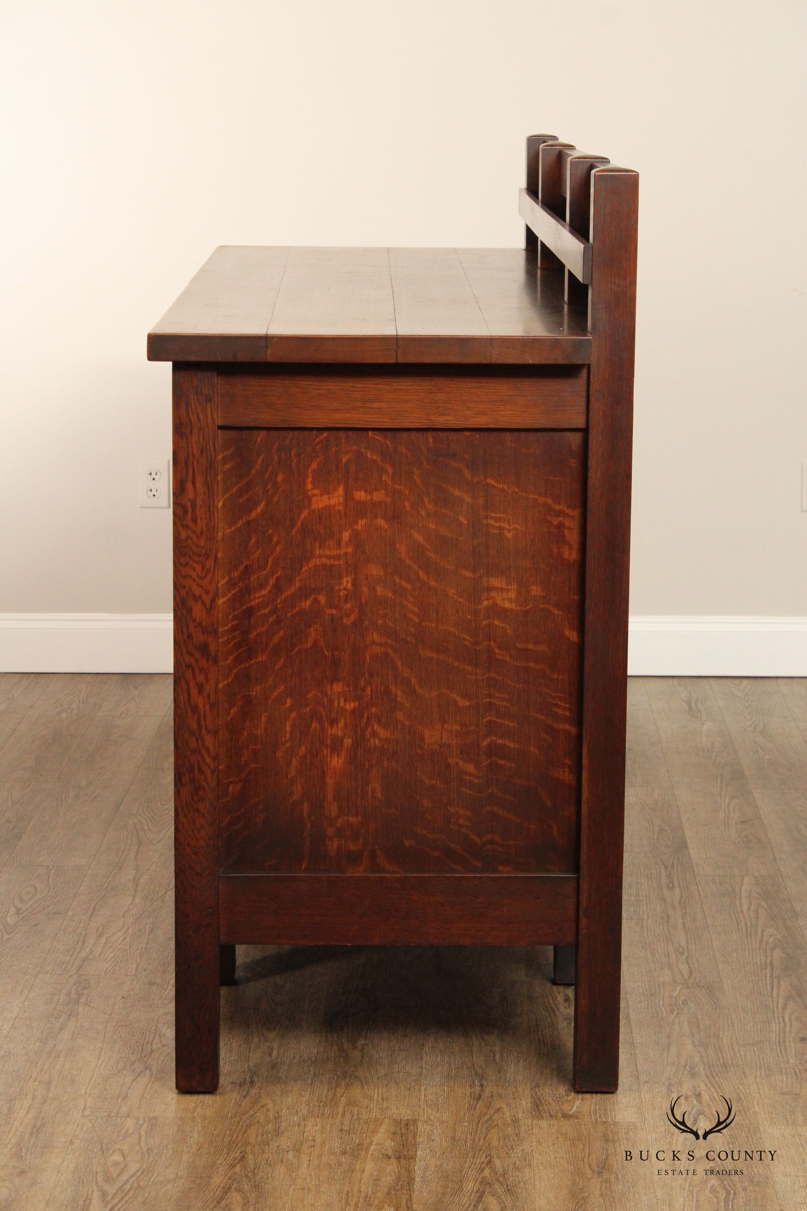 Gustav Stickley Mission Eight Leg Oak Sideboard