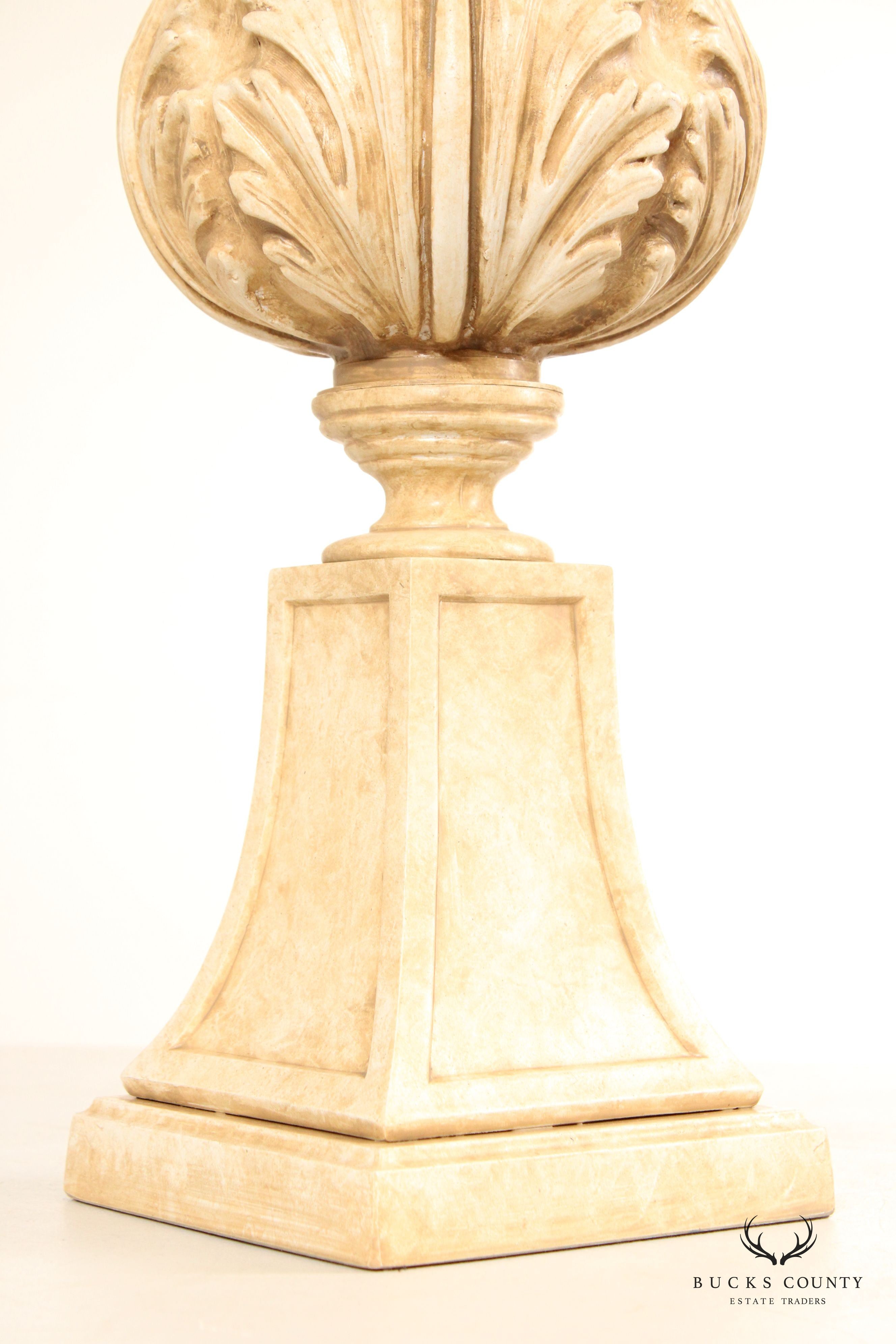 Italian Tuscan Style Foliate Carved Table Lamp