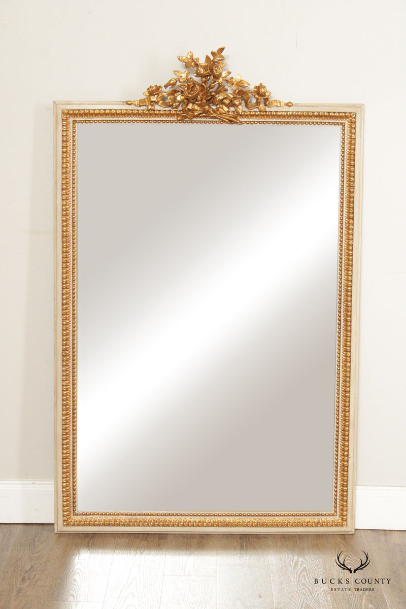 French Louis XVI Parcel Gilt Over Mantel Mirror