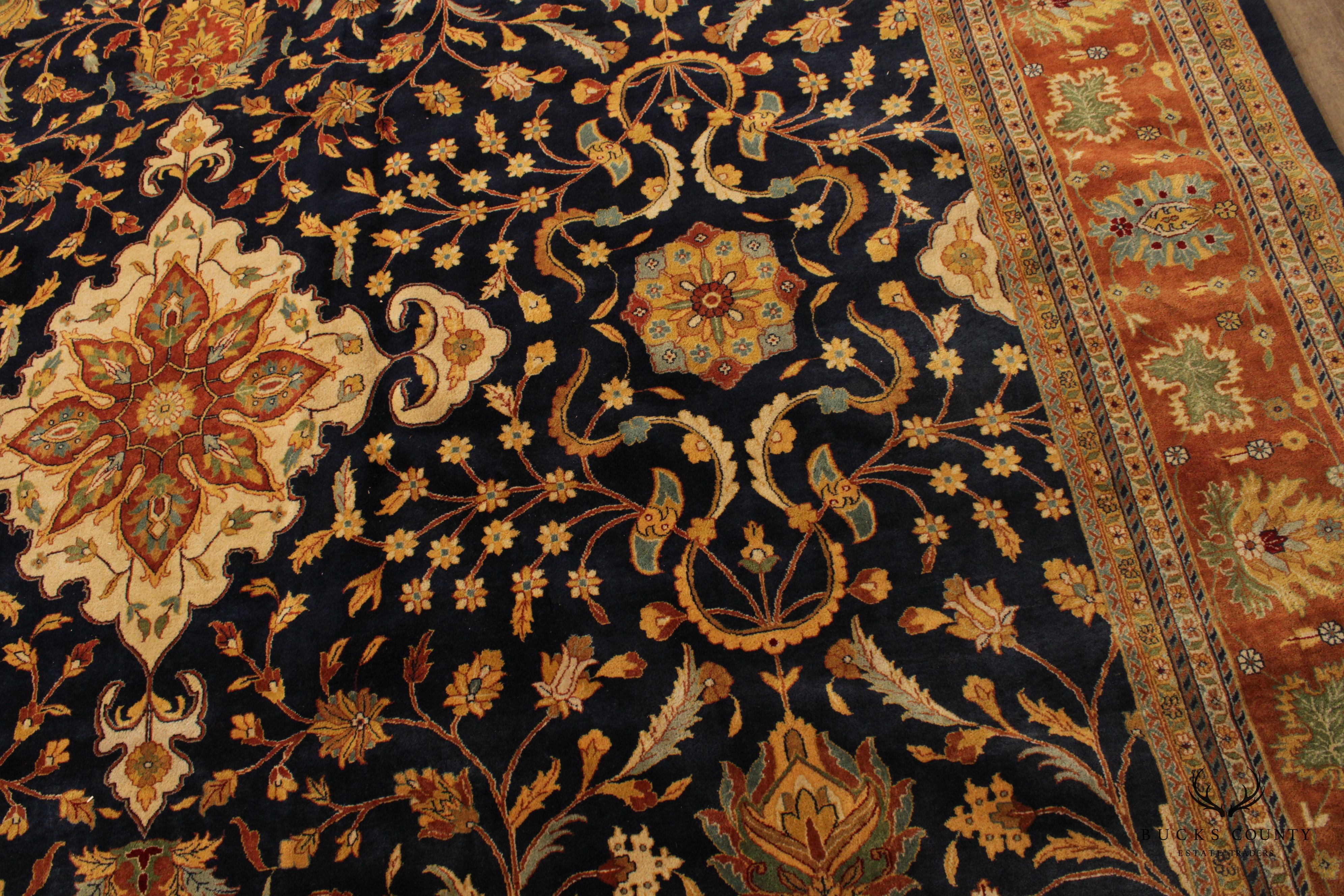 Quality Hand Tied Persian Sarouk Large Room-Size Area Rug, 17' x 12'