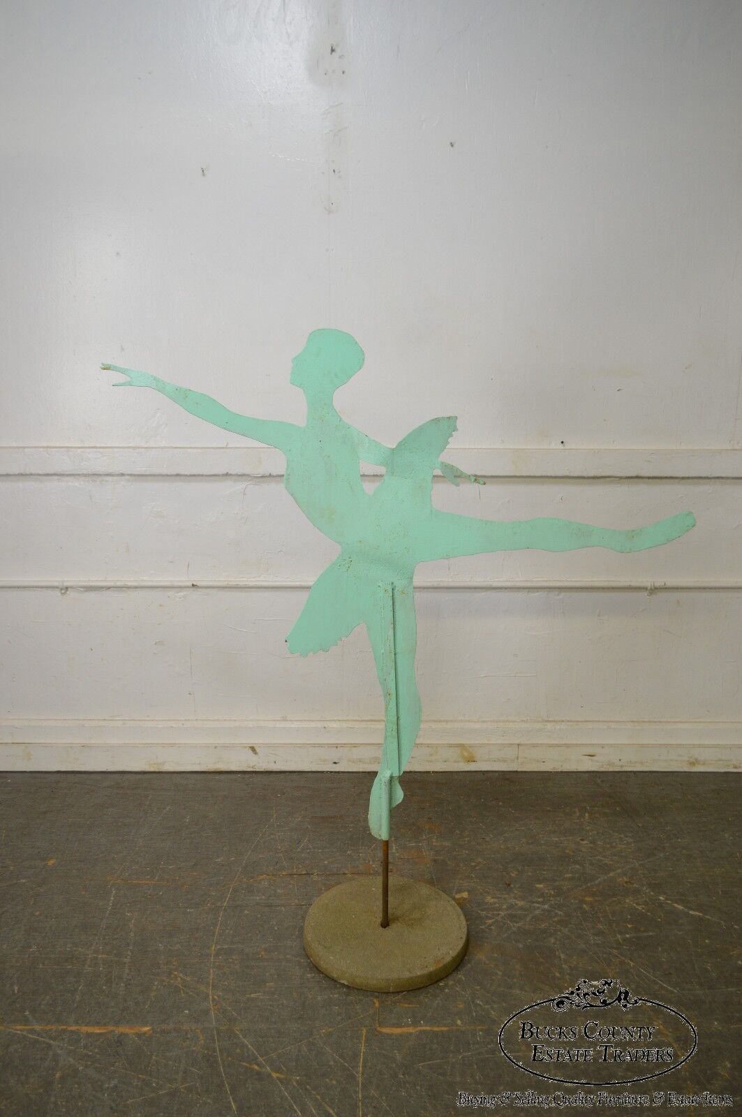 Mid Century Modern Large Dancing Ballerina Metal Garden Sculpture (B)