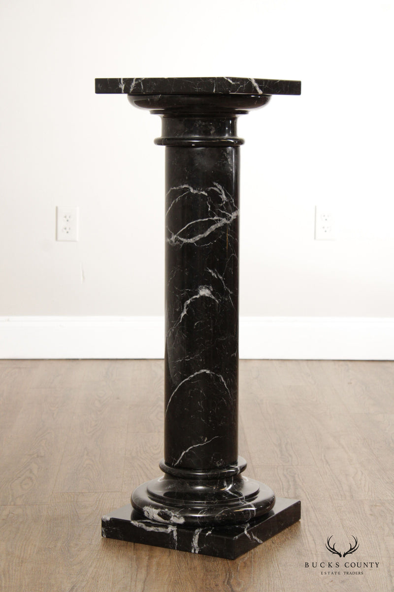 Italian Black Marble Pedestal or Plant Stand