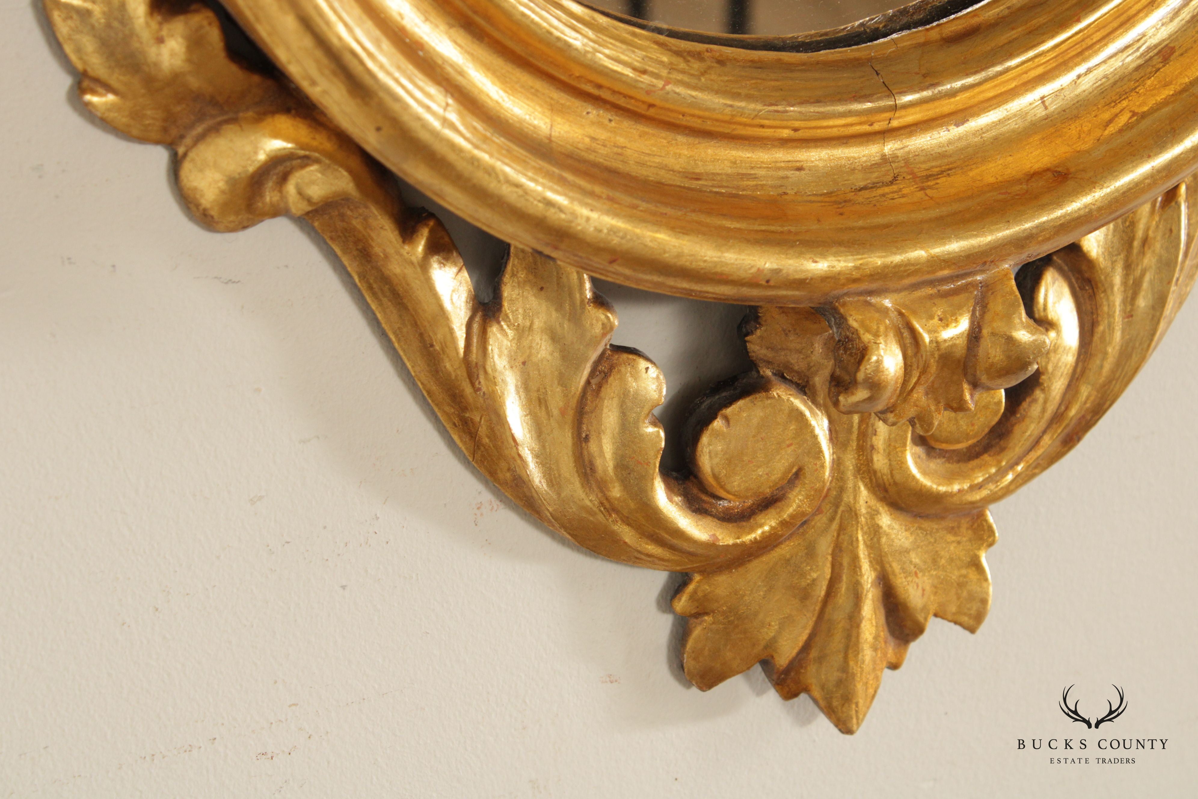 Italian Neoclassical Style Pair of Giltwood Phoenix Mirrors