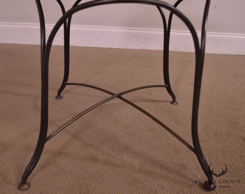 Quality Wrought Iron Lattice Back Side Chair