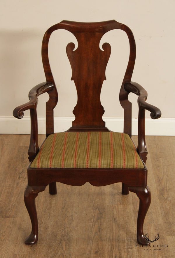 Kittinger Colonial Williamsburg Queen Anne Style Mahogany Armchair
