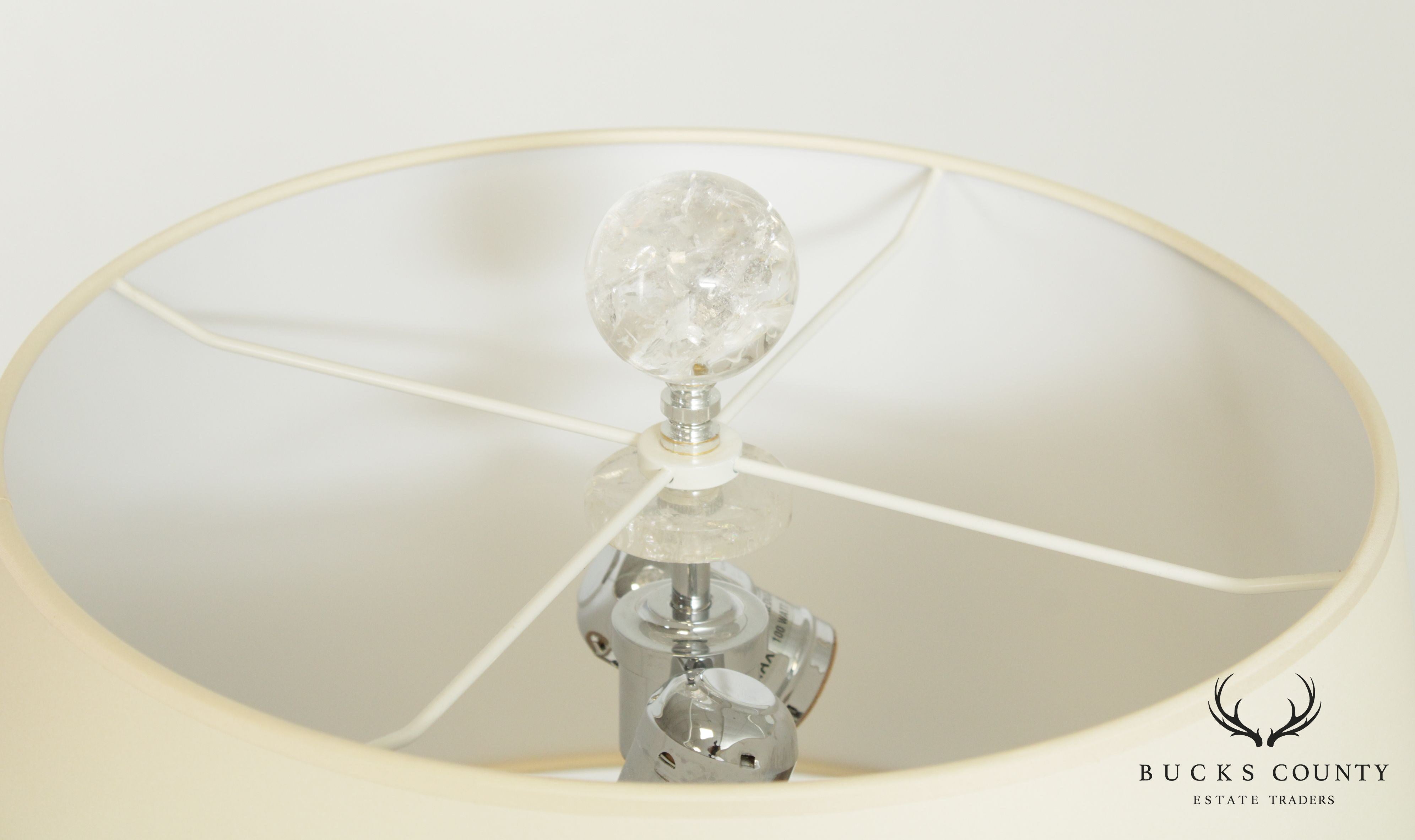 Contemporary Lucite and Quartz Table Lamp