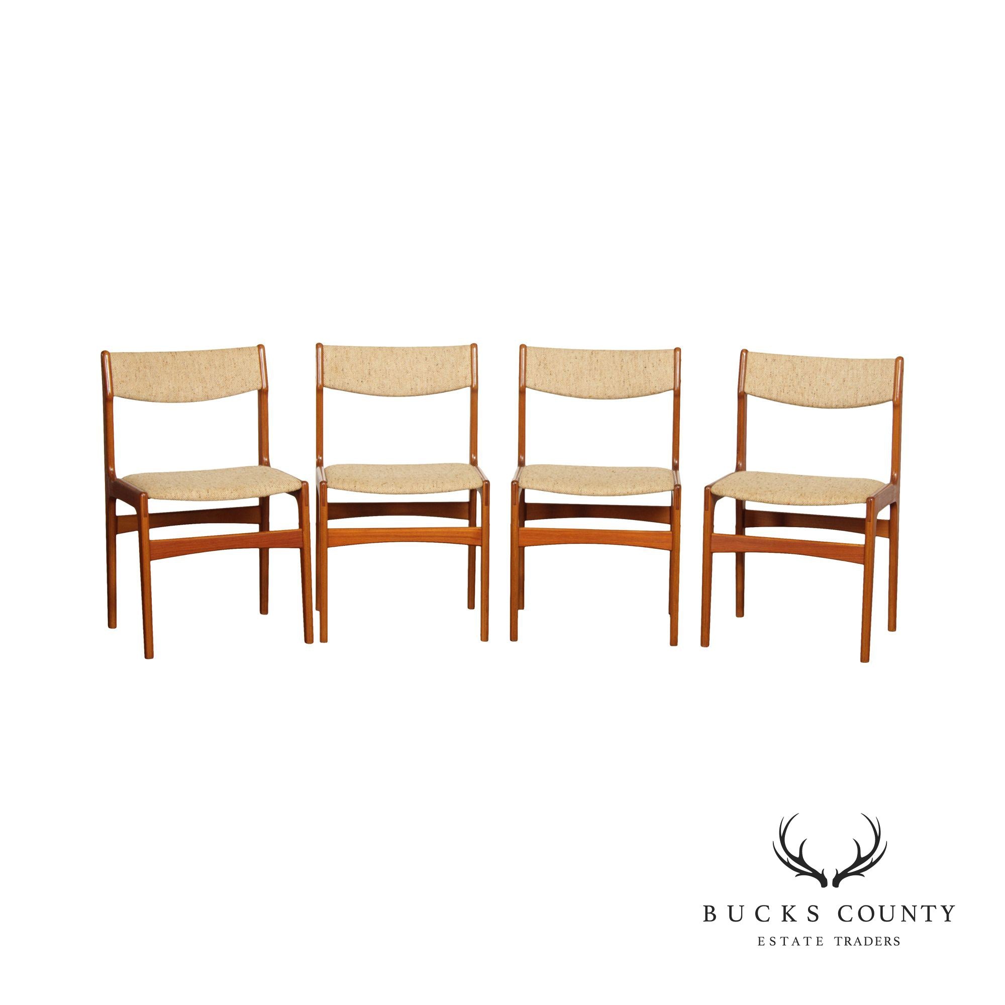 Danish Modern Set of Four Teak Dining Side Chairs