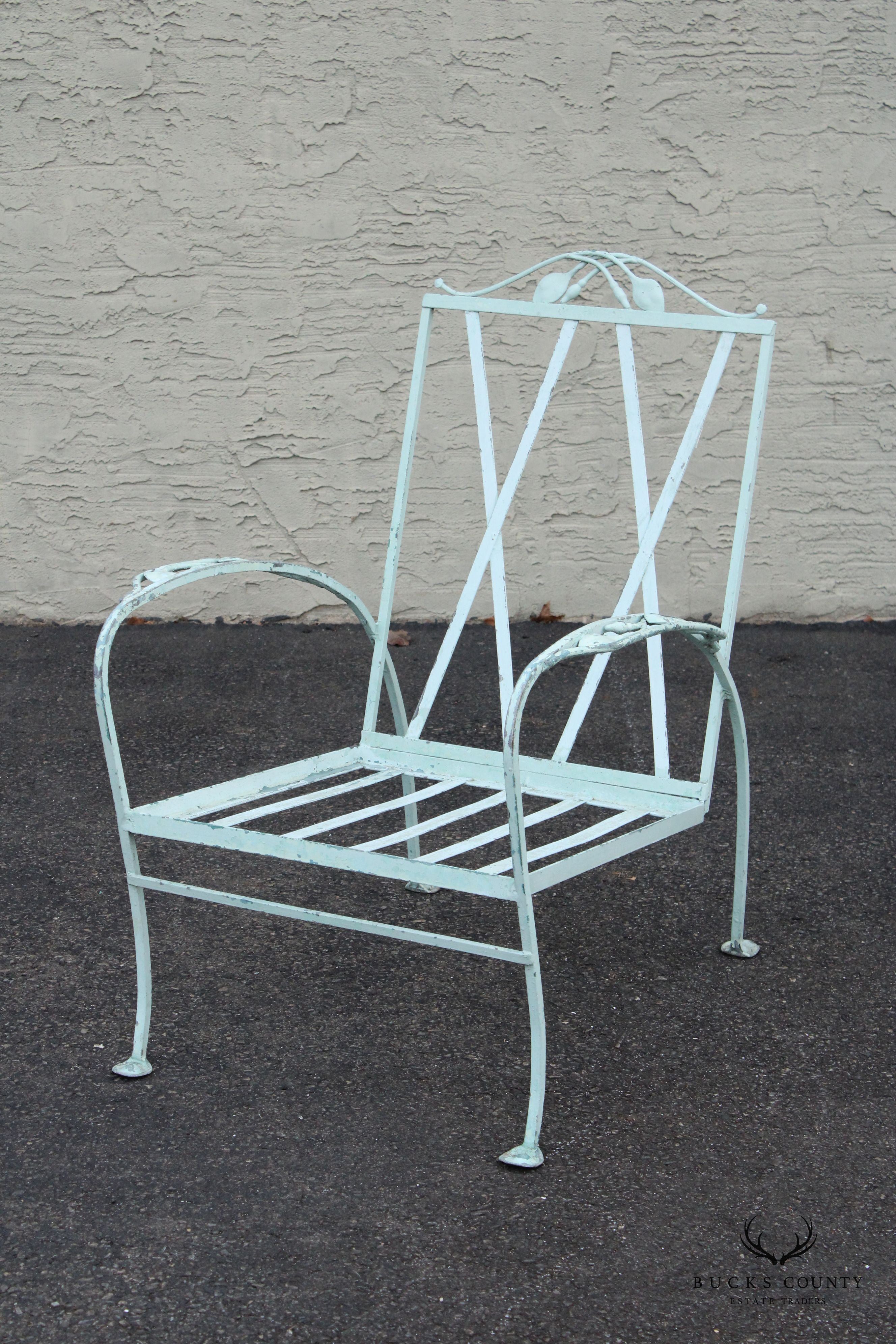 Salterini 'Mt. Vernon' Pair of Wrought Iron Outdoor Patio Chairs