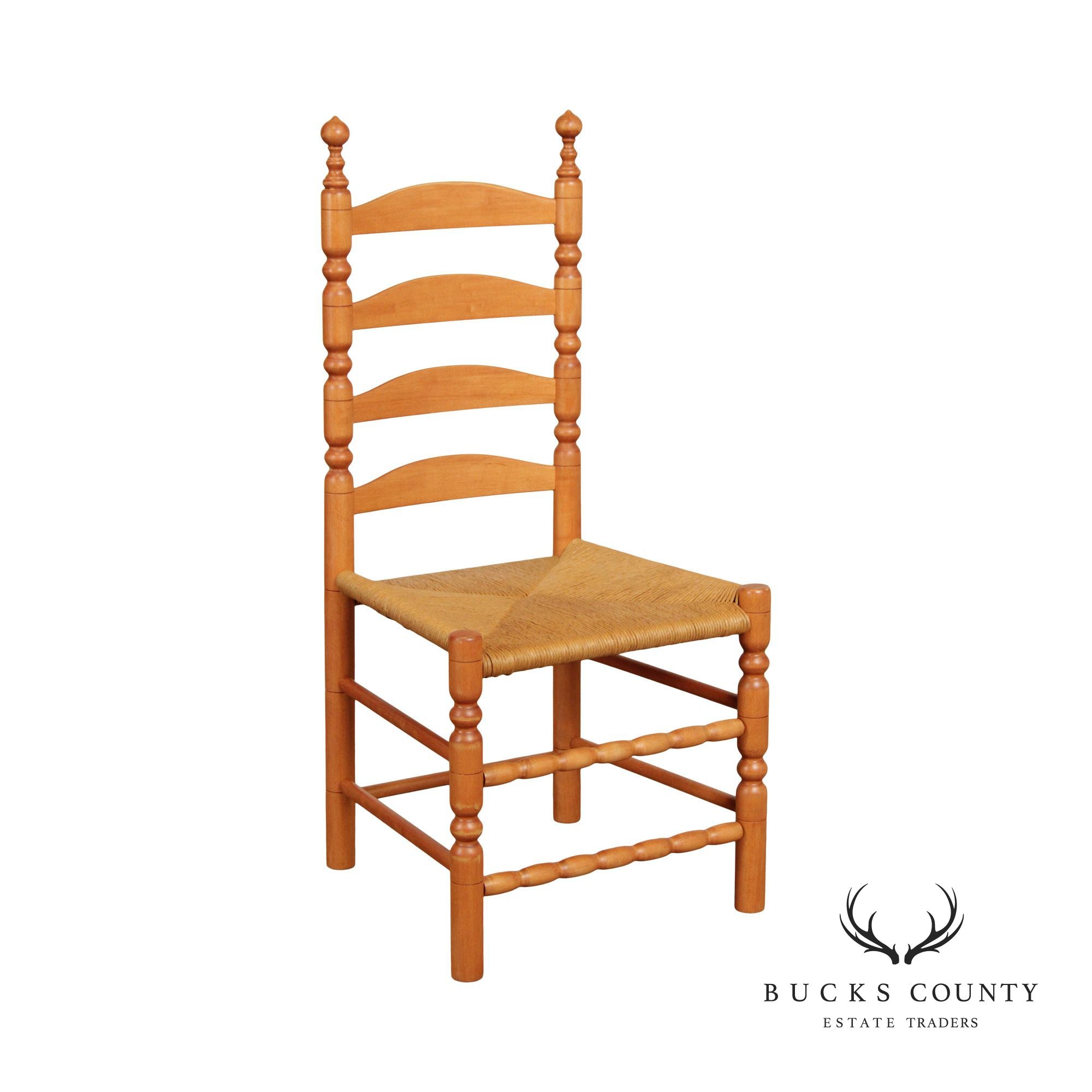 Custom Crafted Maple Ladderback Rush Seat Dining Chair