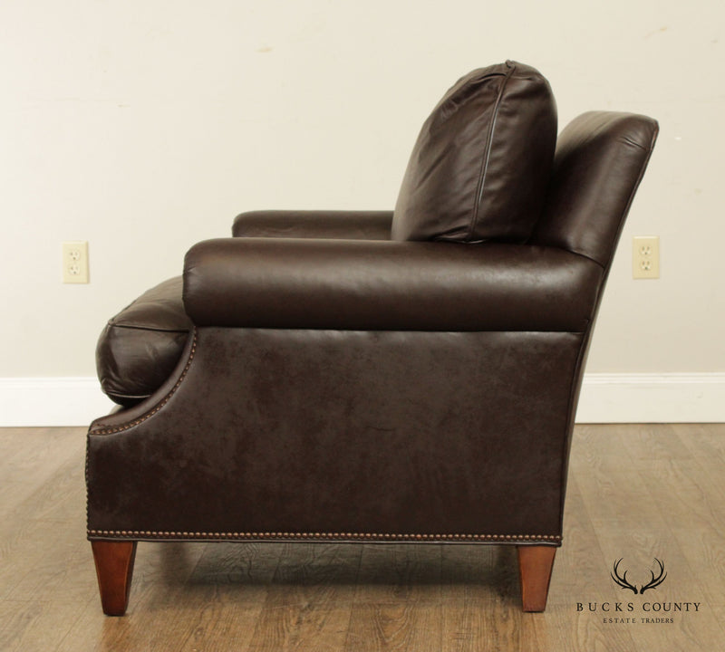 Baker Furniture Pair of Leather Lounge Chairs (D)