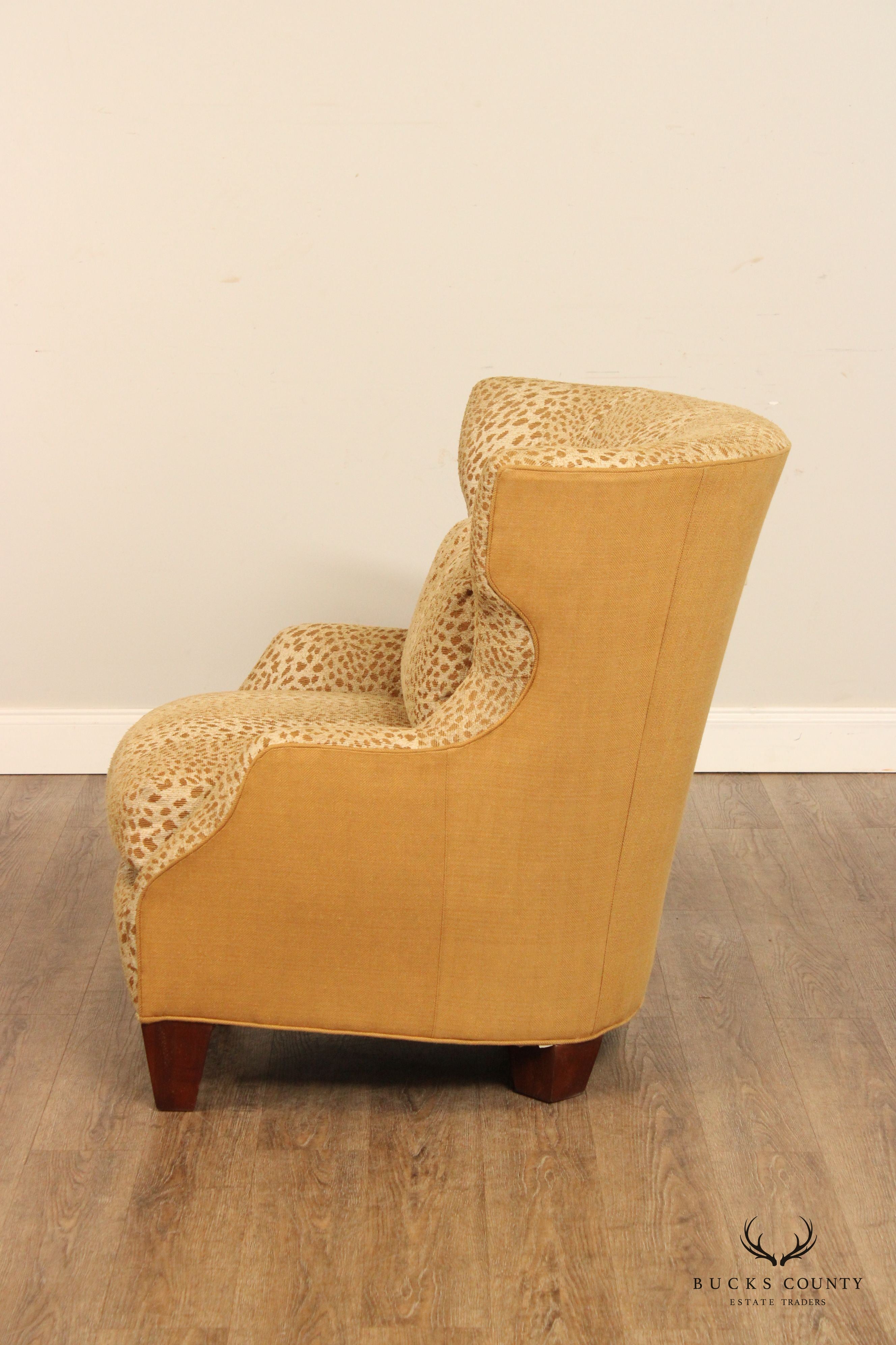 Hickory White Leopard Print Upholstered Club Chair