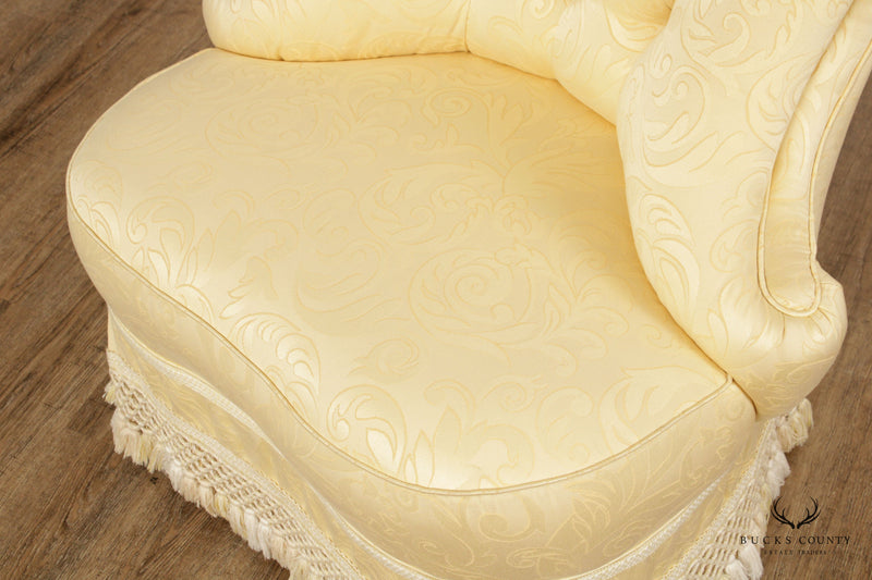 Karges French Traditional Pair of Tufted Slipper Chairs