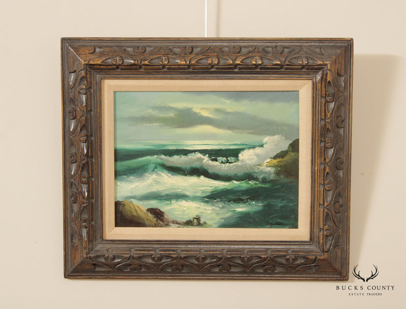 Vintage 20th C. Seascape Original Oil Painting, Signed