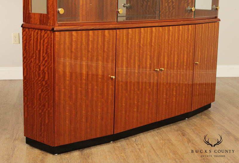 Henredon Modern Art Deco Style Mahogany China Display Cabinet
