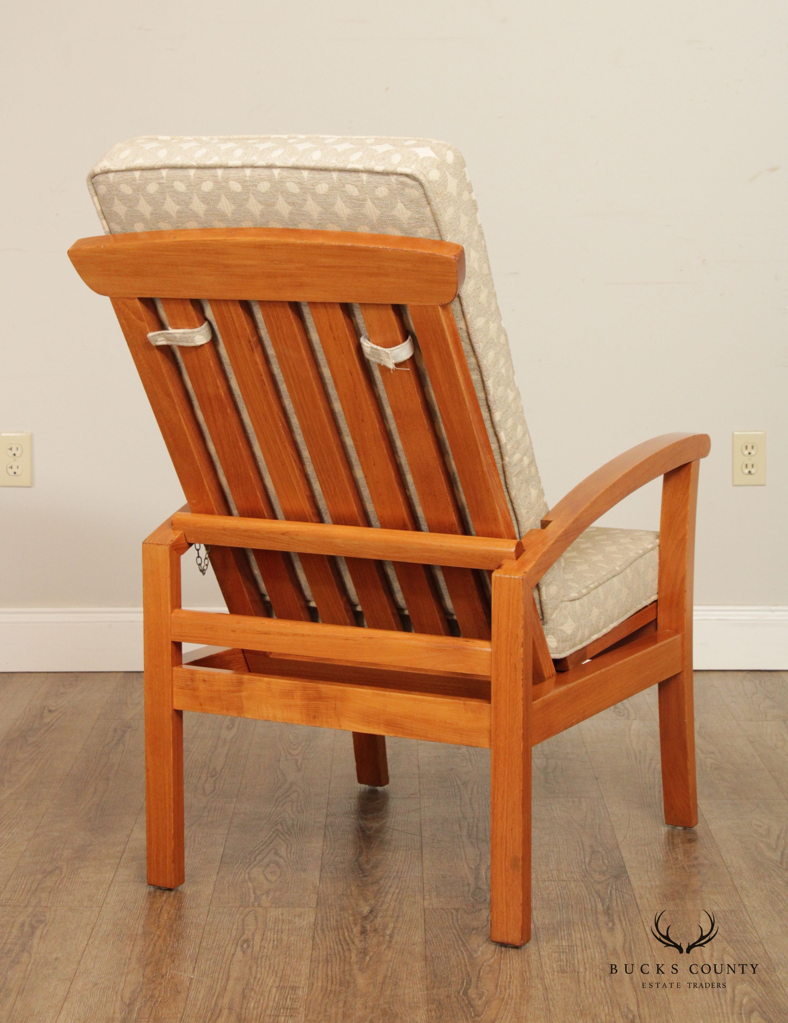 Danish Modern Style Teak Reclining Armchair