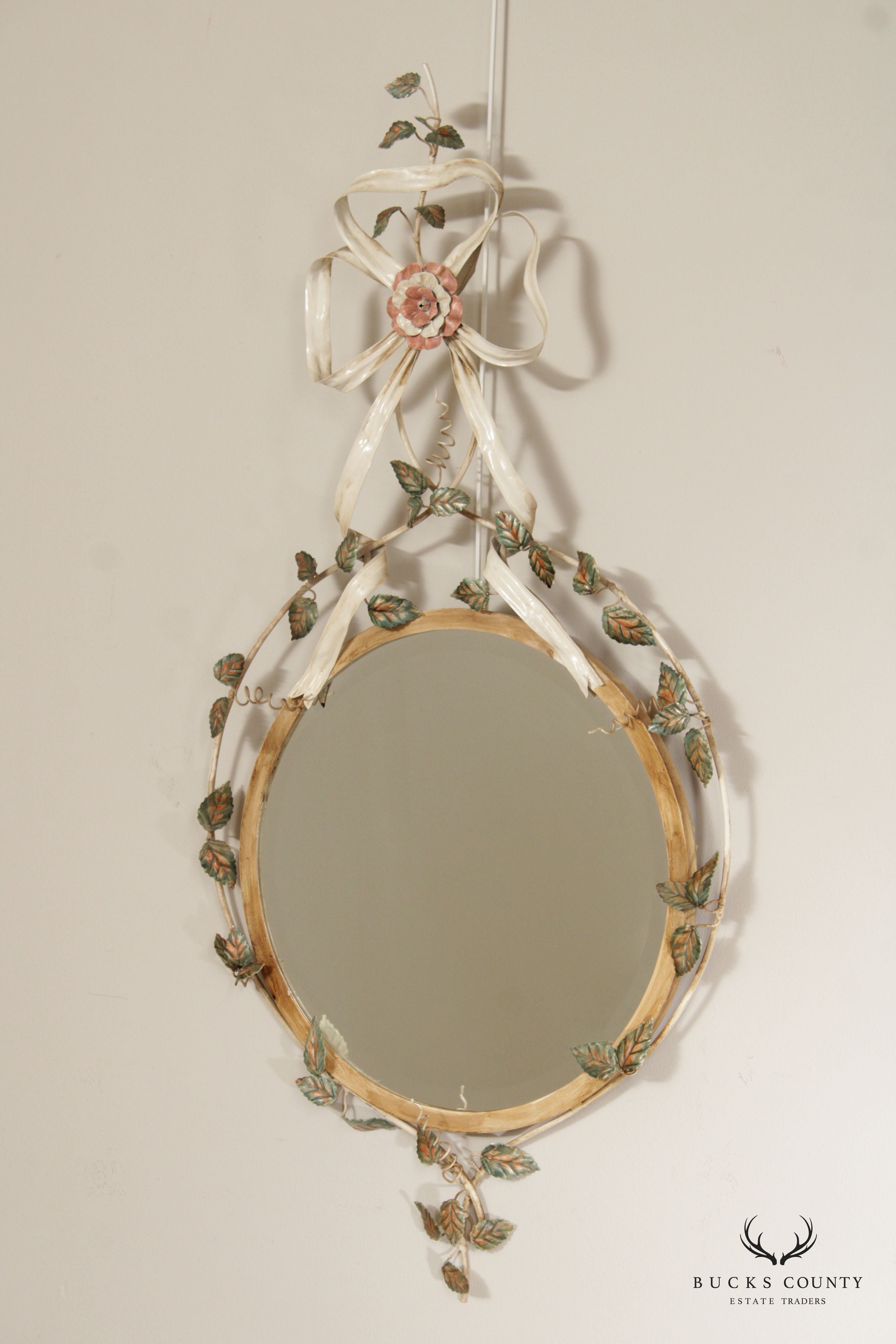 LaBarge French Provincial Style Mirror Enameled Tole Wall Mirror