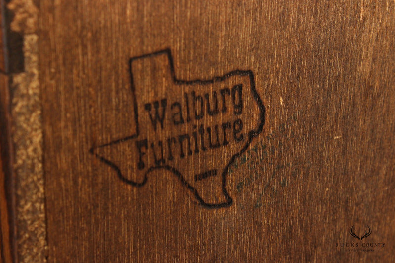 Walburg Furniture Oak and Glass Barrister Bookcase