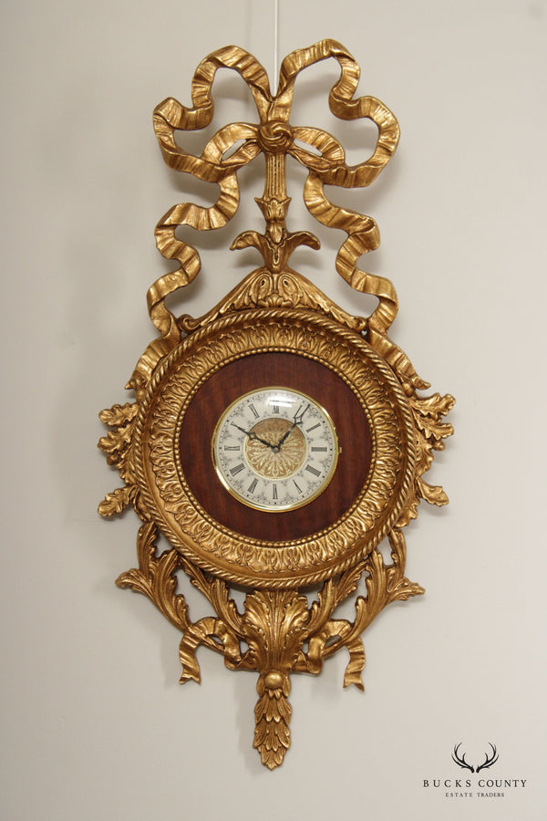 Friedman Brothers Brigham Commons French Louis XVI Style Gilt Wall Clock