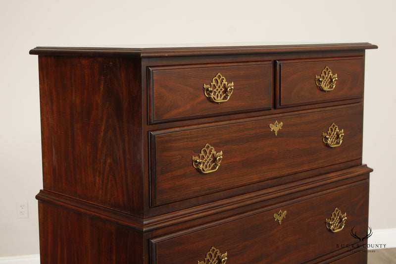 Harden Chippendale Style Cherry Tall Chest On Chest