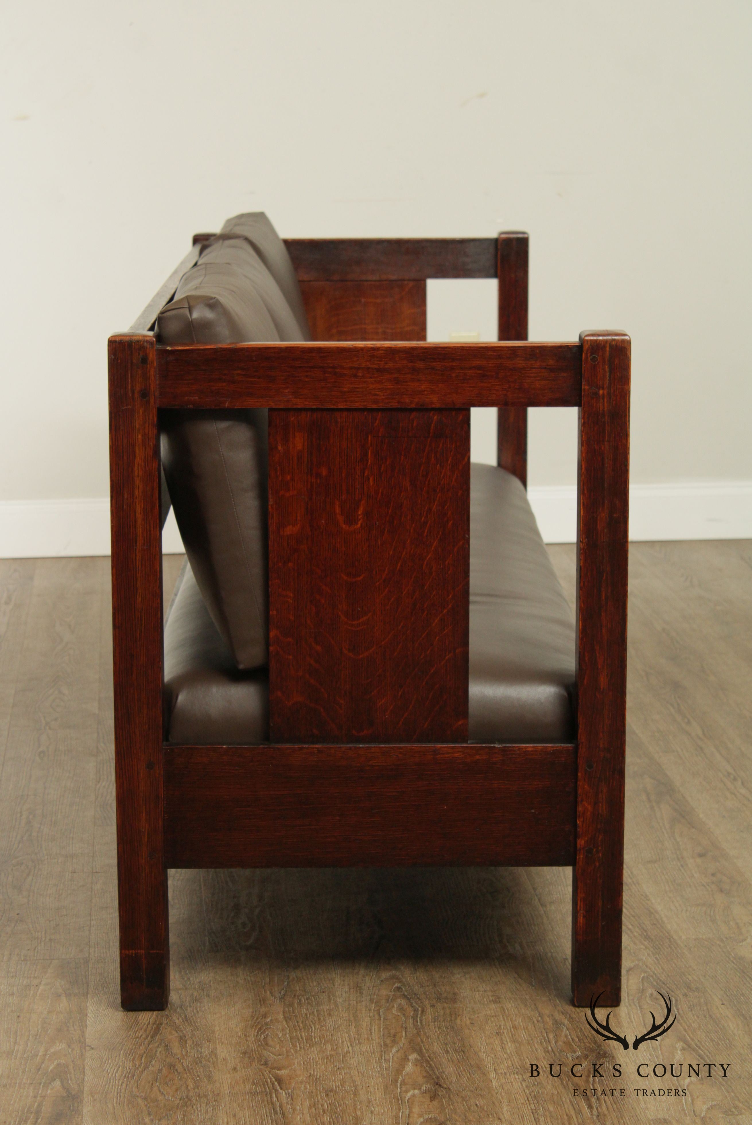 L. &J.G. Stickley Antique Mission Oak Settle