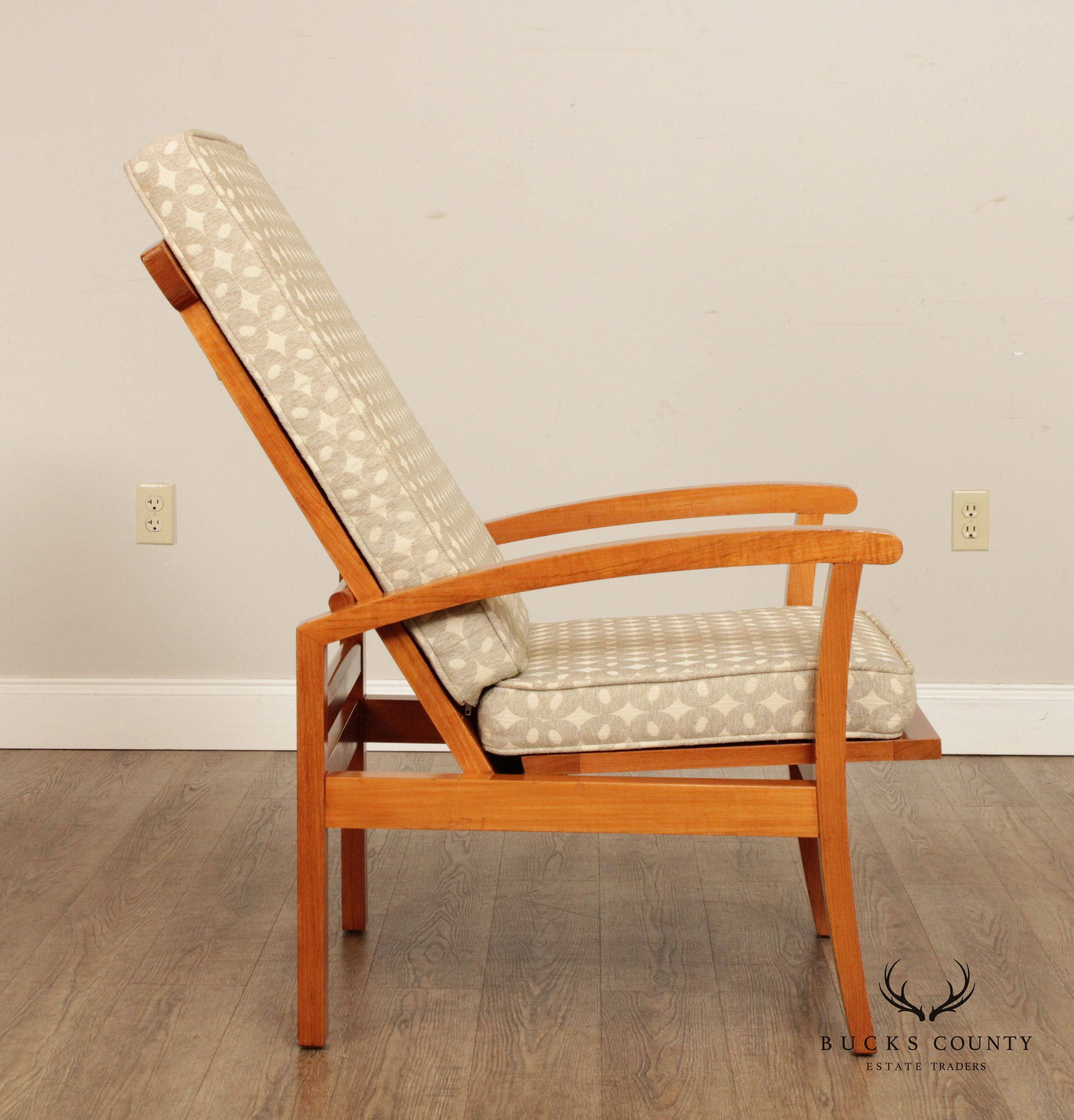 Danish Modern Style Teak Reclining Armchair