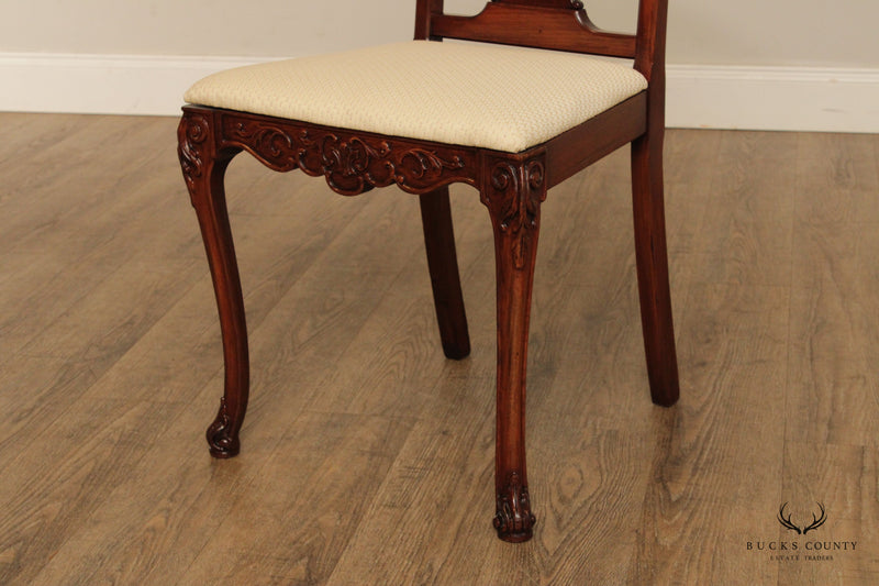Georgian Style  Vintage Carved Mahogany Side Chair