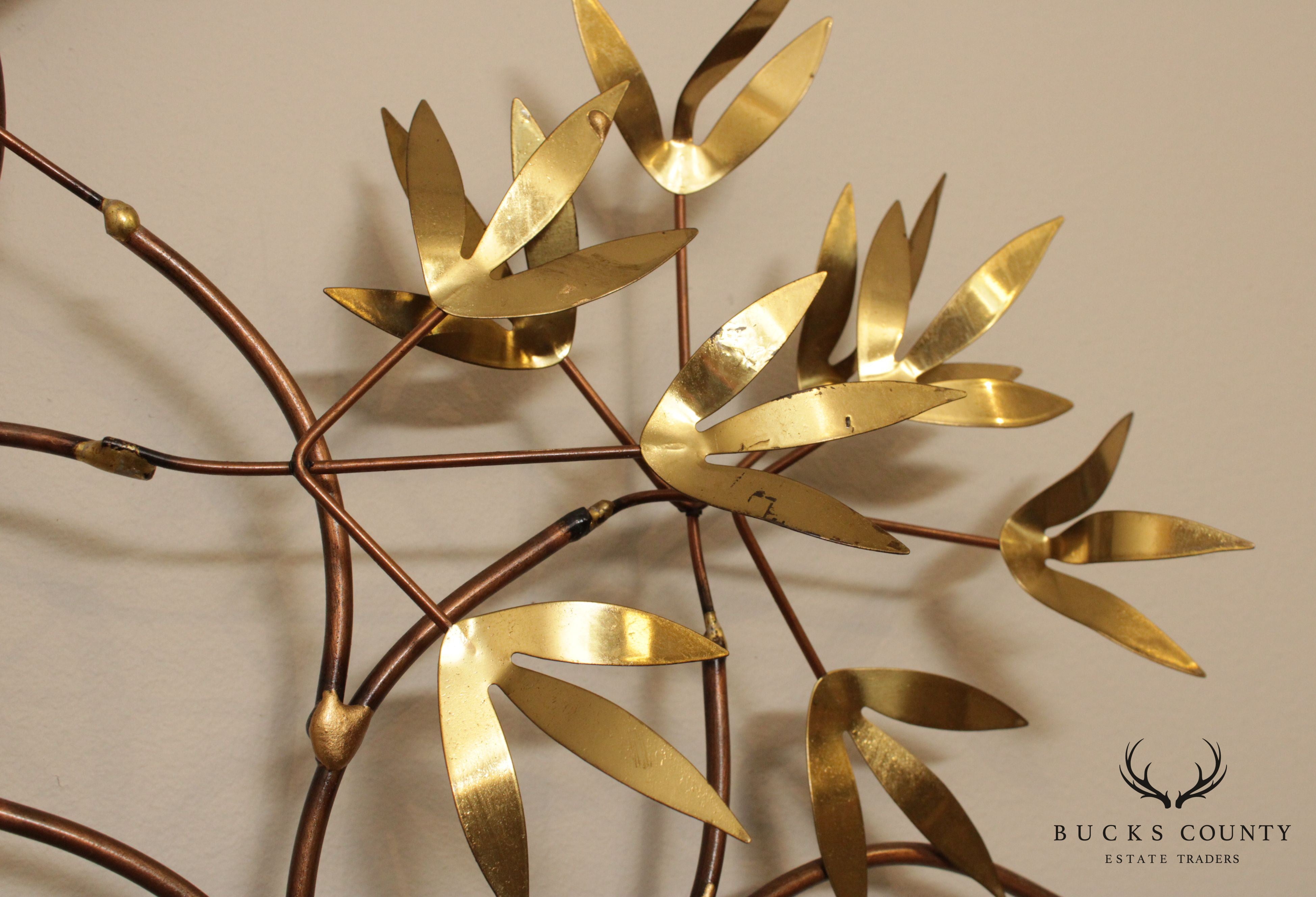 Mid Century Modern Willow Branch Metal Wall Sculpture