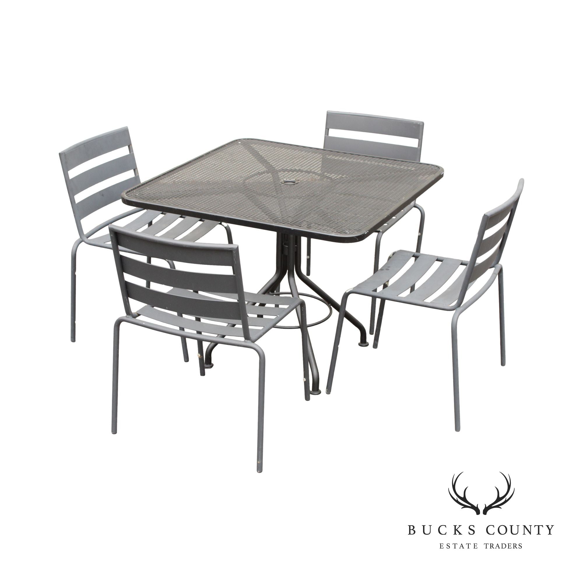 Woodard 'Metro' Wrought Iron Outdoor Dining Set