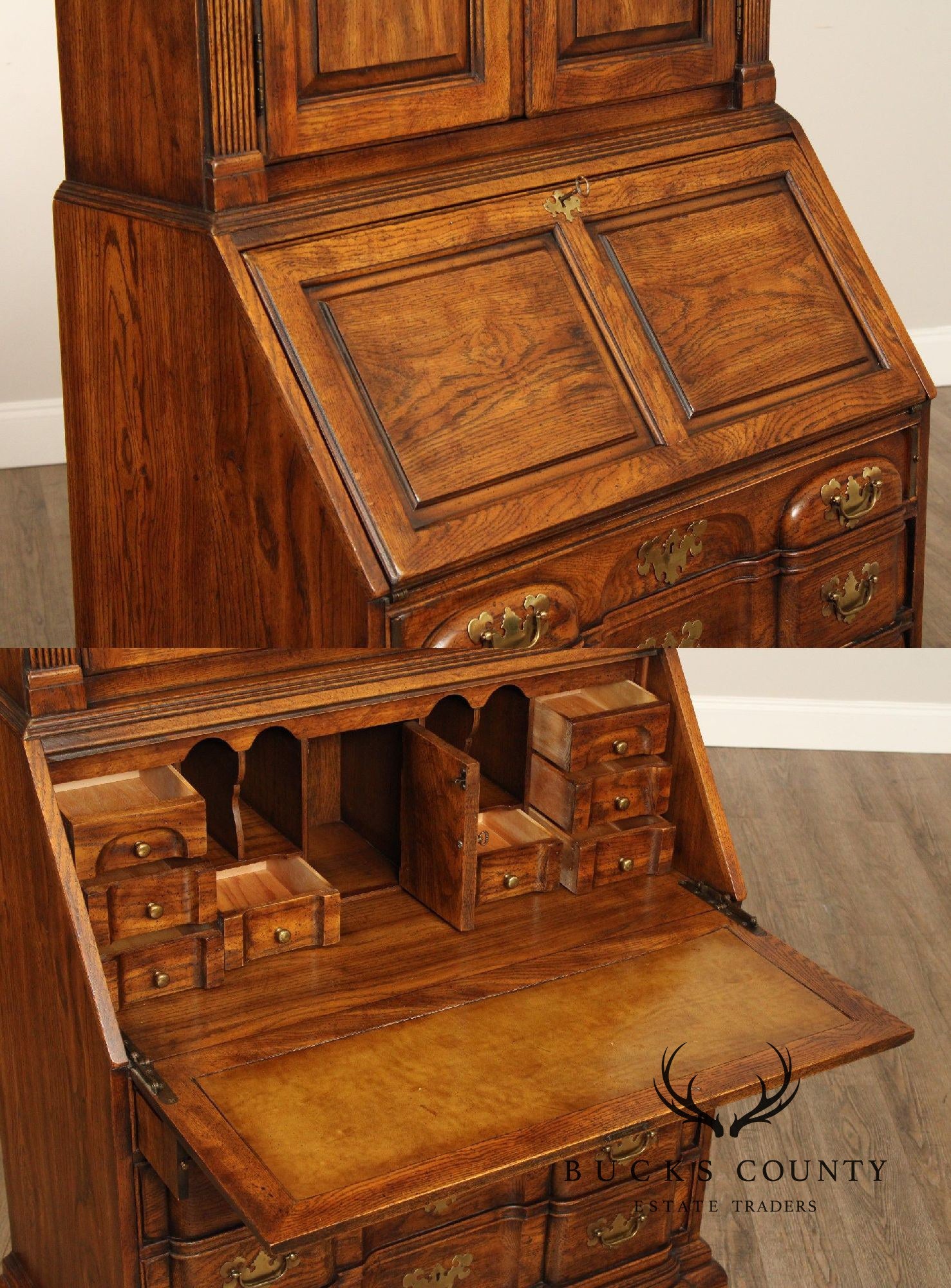 Drexel Heritage 'American Tour' Chippendale Style Oak Secretary Desk