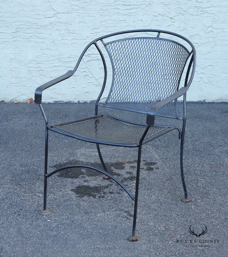 Vintage Set of Four Wrought Iron Patio Dining Chairs