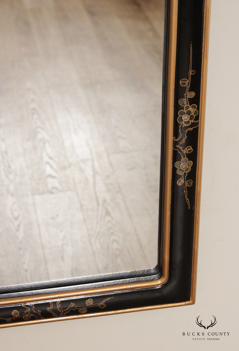 Hollywood Regency Chinoiserie Lacquered Wall Mirror