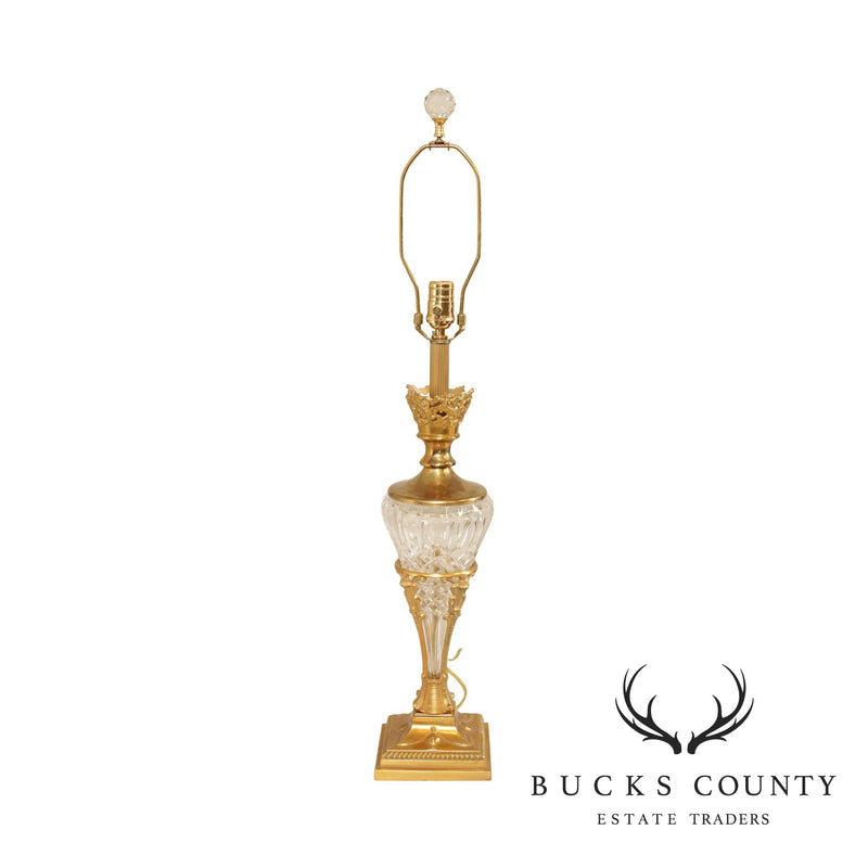 Quality Brass & Crystal Table Lamp