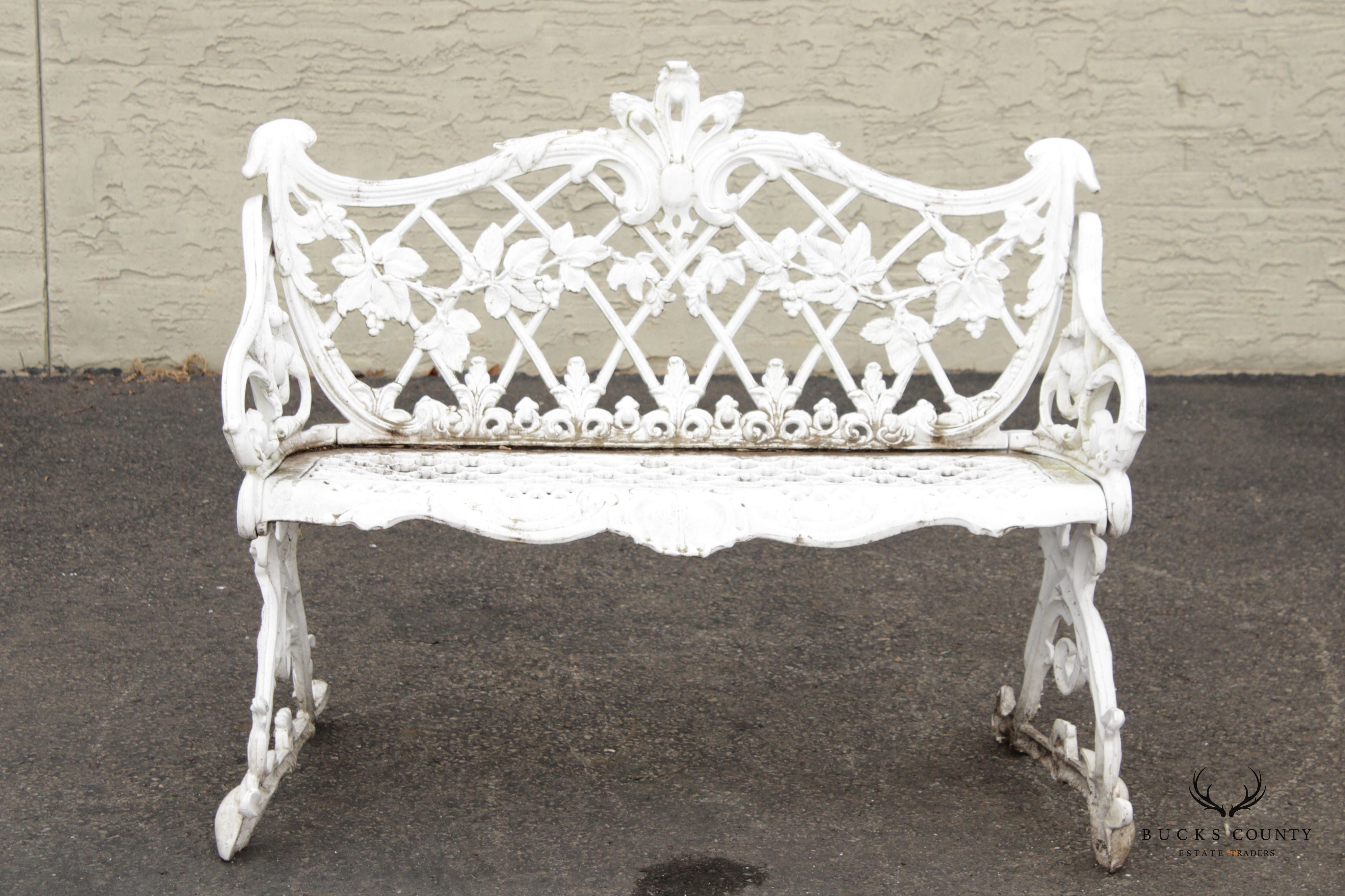 Victorian Style Quality Pair Cast Aluminum Garden Benches