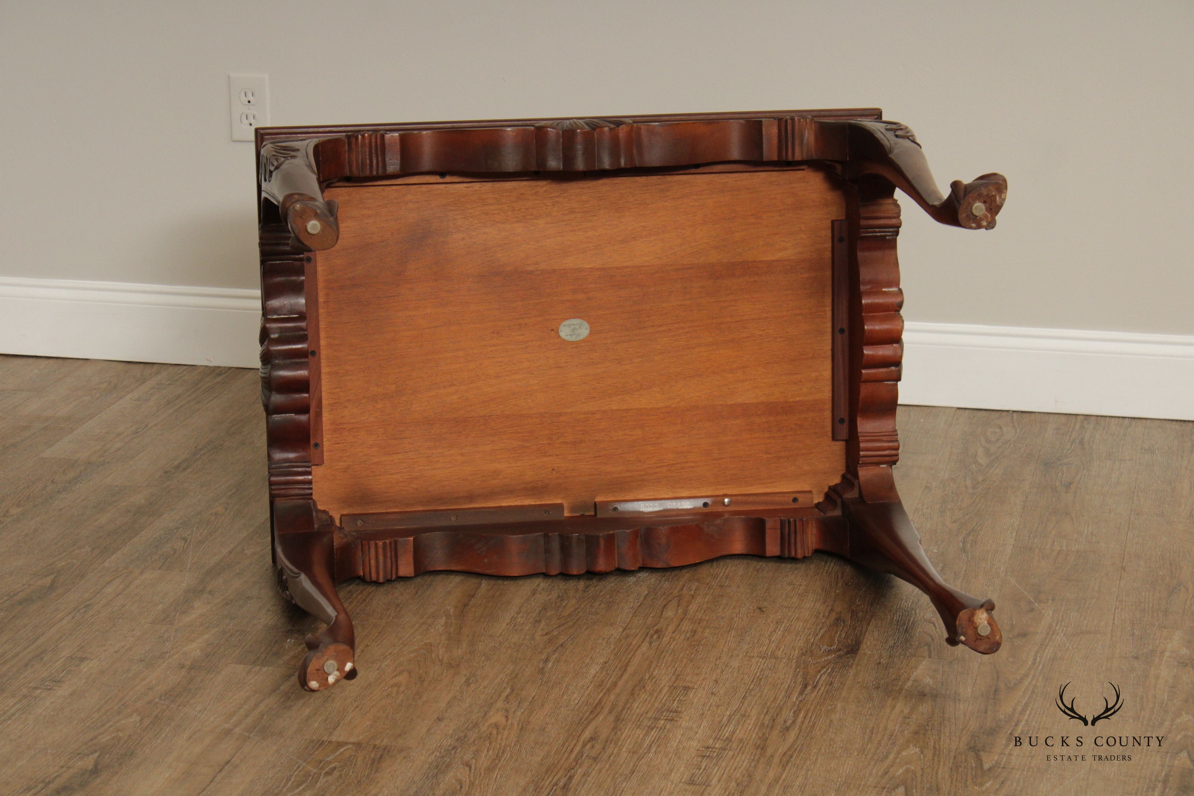 Baker Stately Homes Collection Irish Georgian Carved Mahogany Tea Table