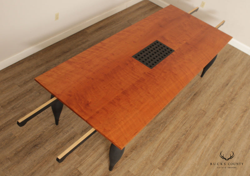 John Eric Byers Post Modern Hand Crafted Cherry Expandable Dining Table