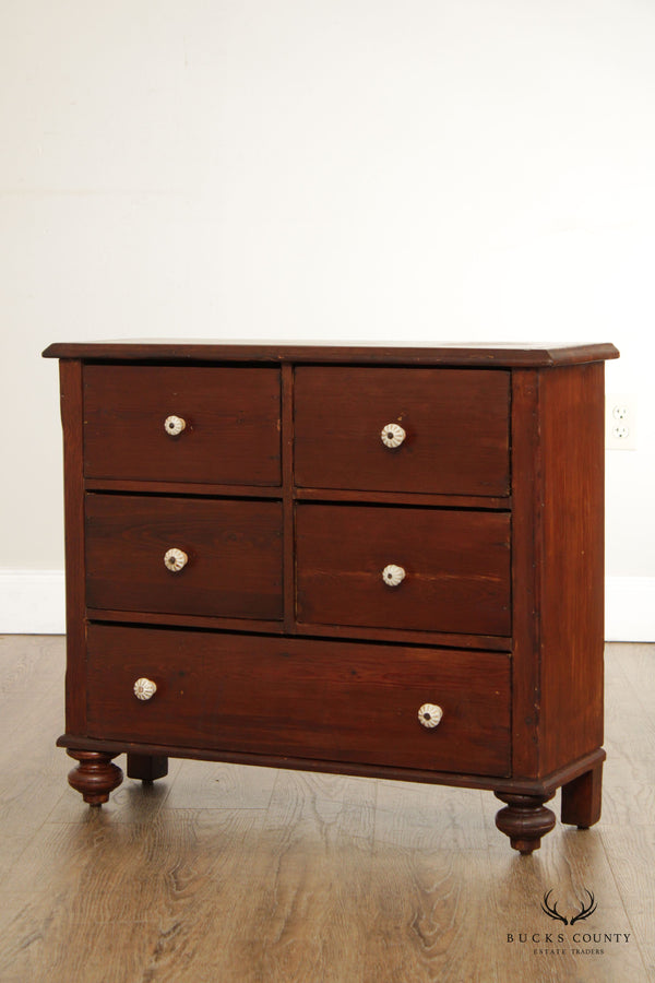 Antique 19th C. English Pine Apothecary Chest of Drawers