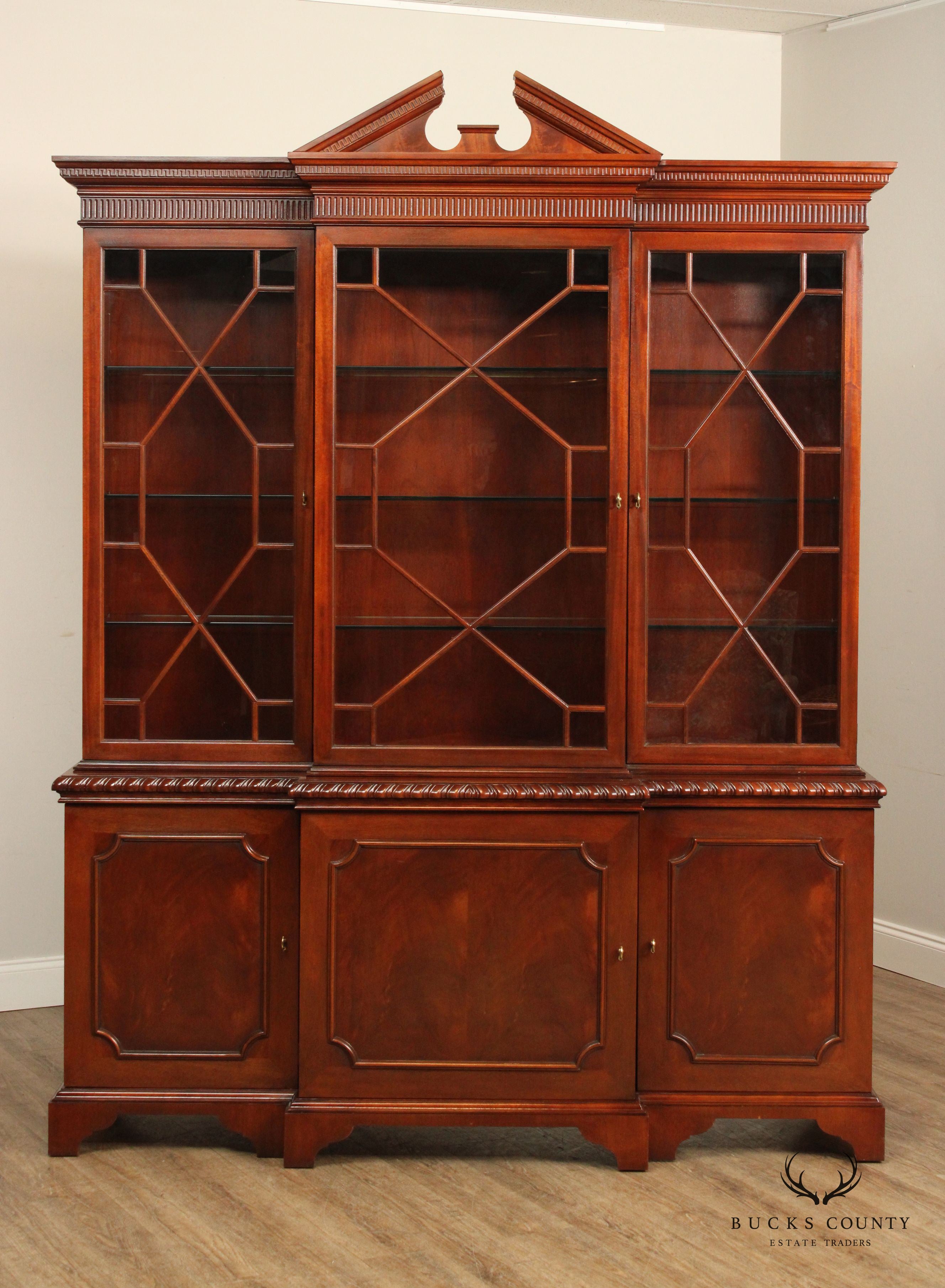 Baker Historic Charleston Collection Mahogany Breakfront China Cabinet