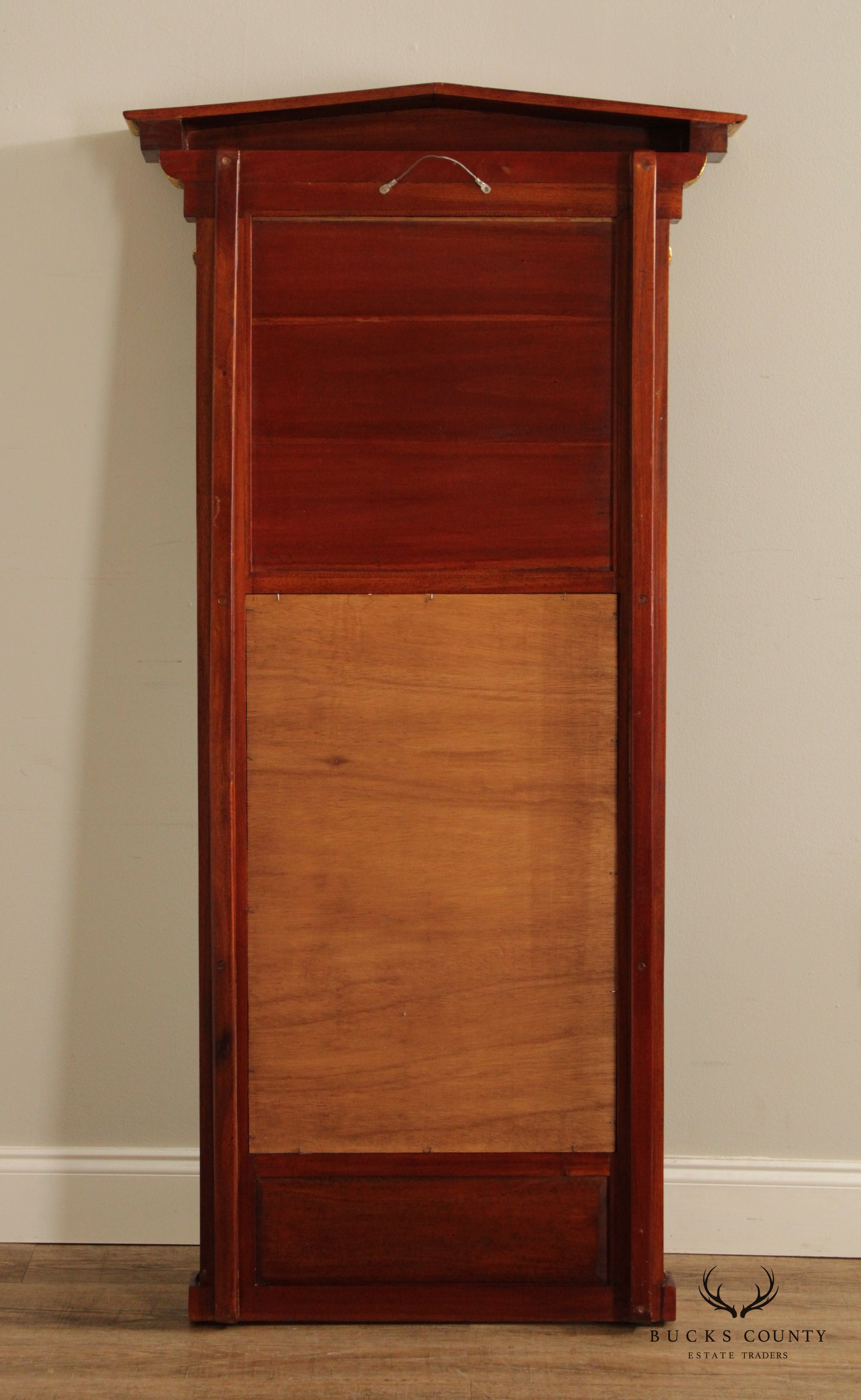 Federal Style Mahogany Partial Gilt Trumeau Mirror