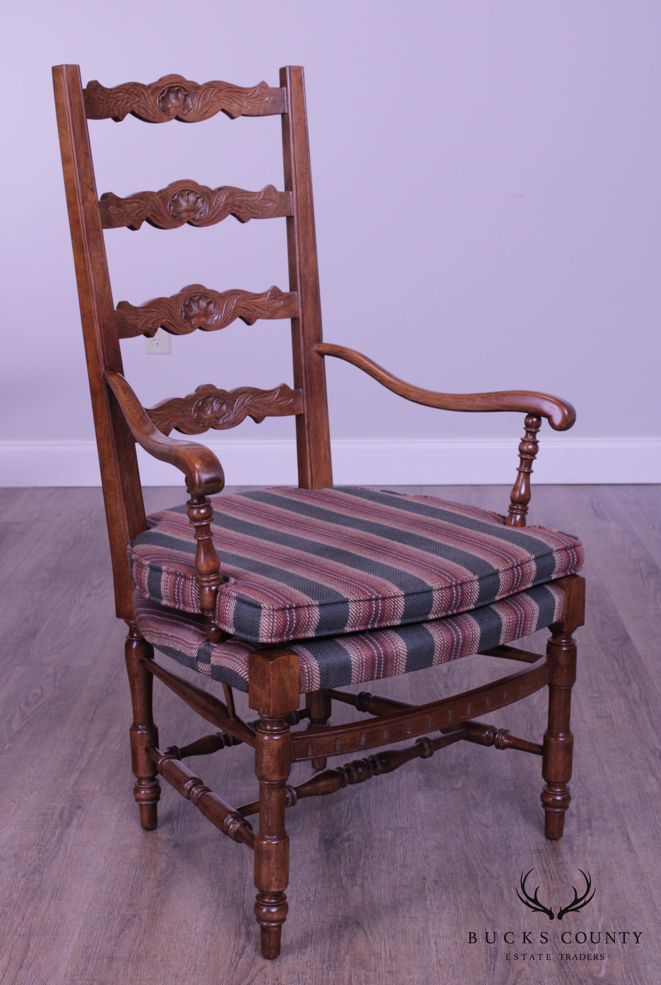 French Country Style Oak Ladderback Armchair