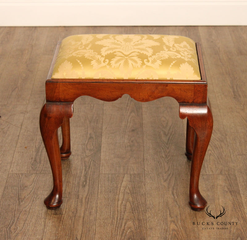 Queen Anne Style Mahogany Foot Stool or Bench