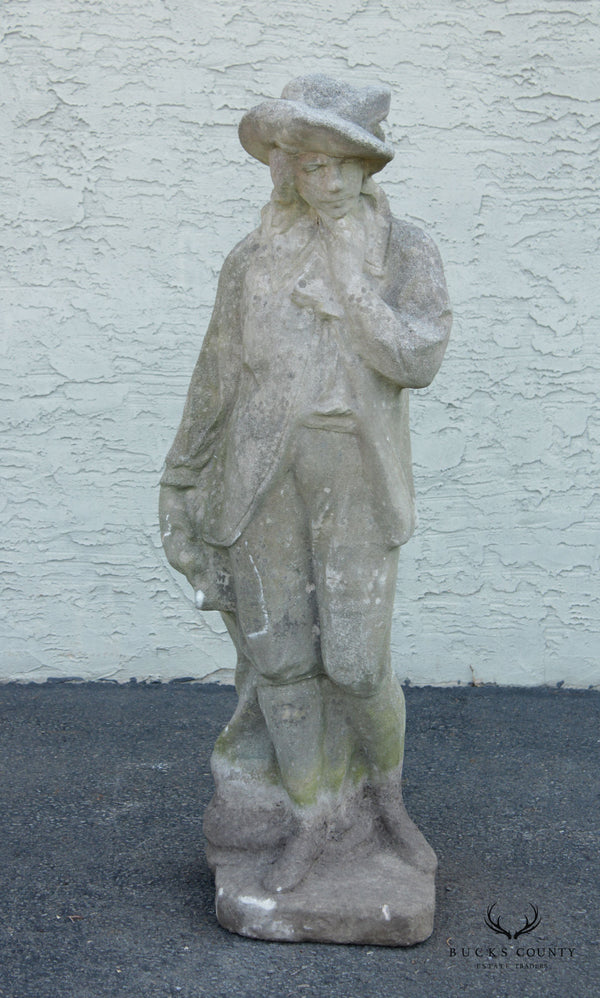 English Style Vintage Cast Stone Garden Statue of Man