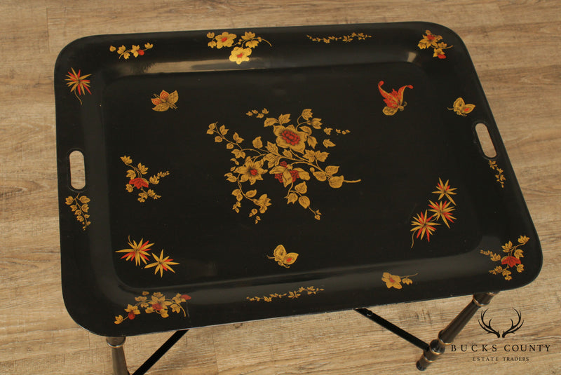 Vintage Chinoiserie Painted Tole Tray Table