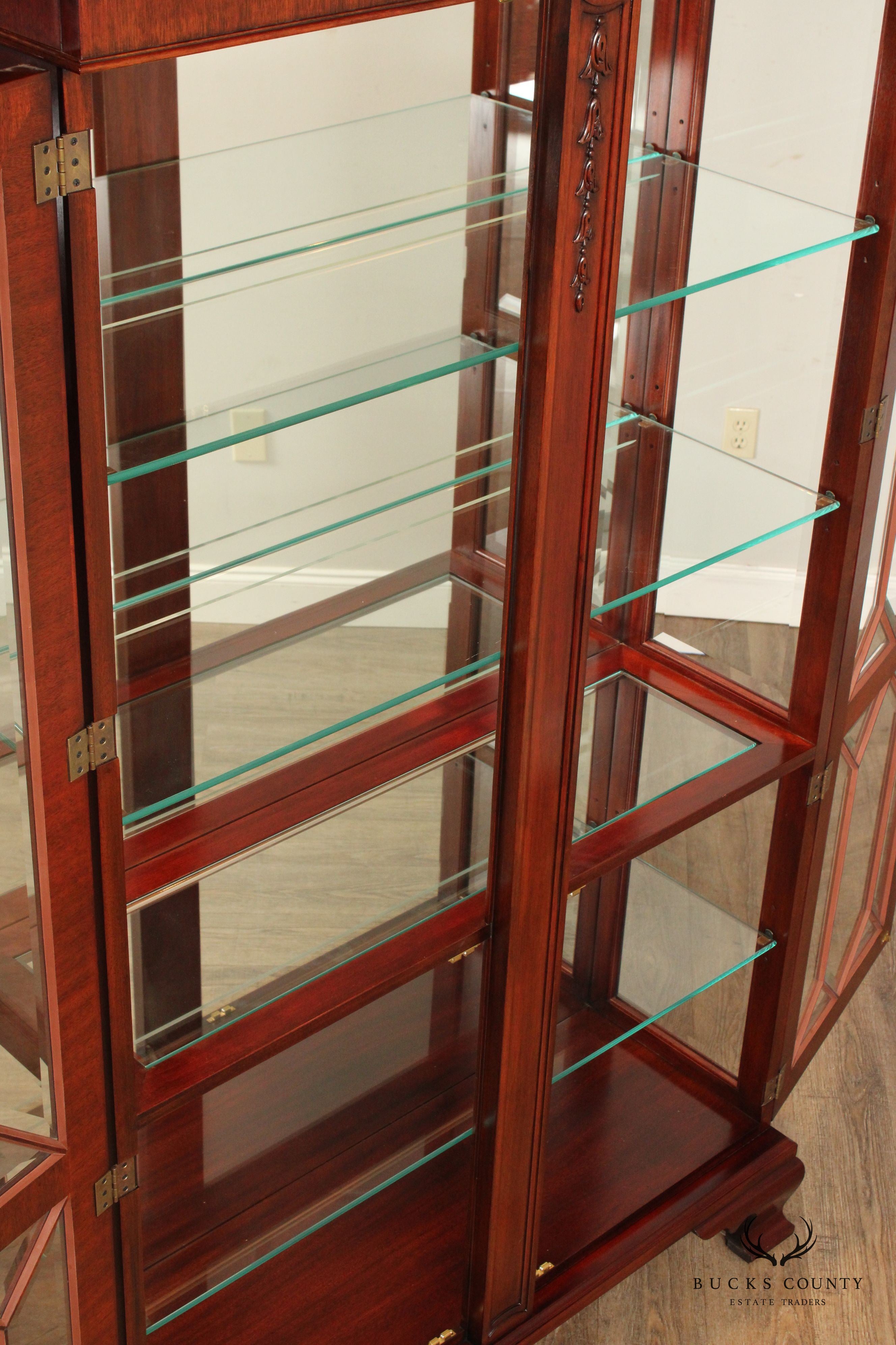 Henkel Harris Georgian Style Mahogany Display Case Cabinet