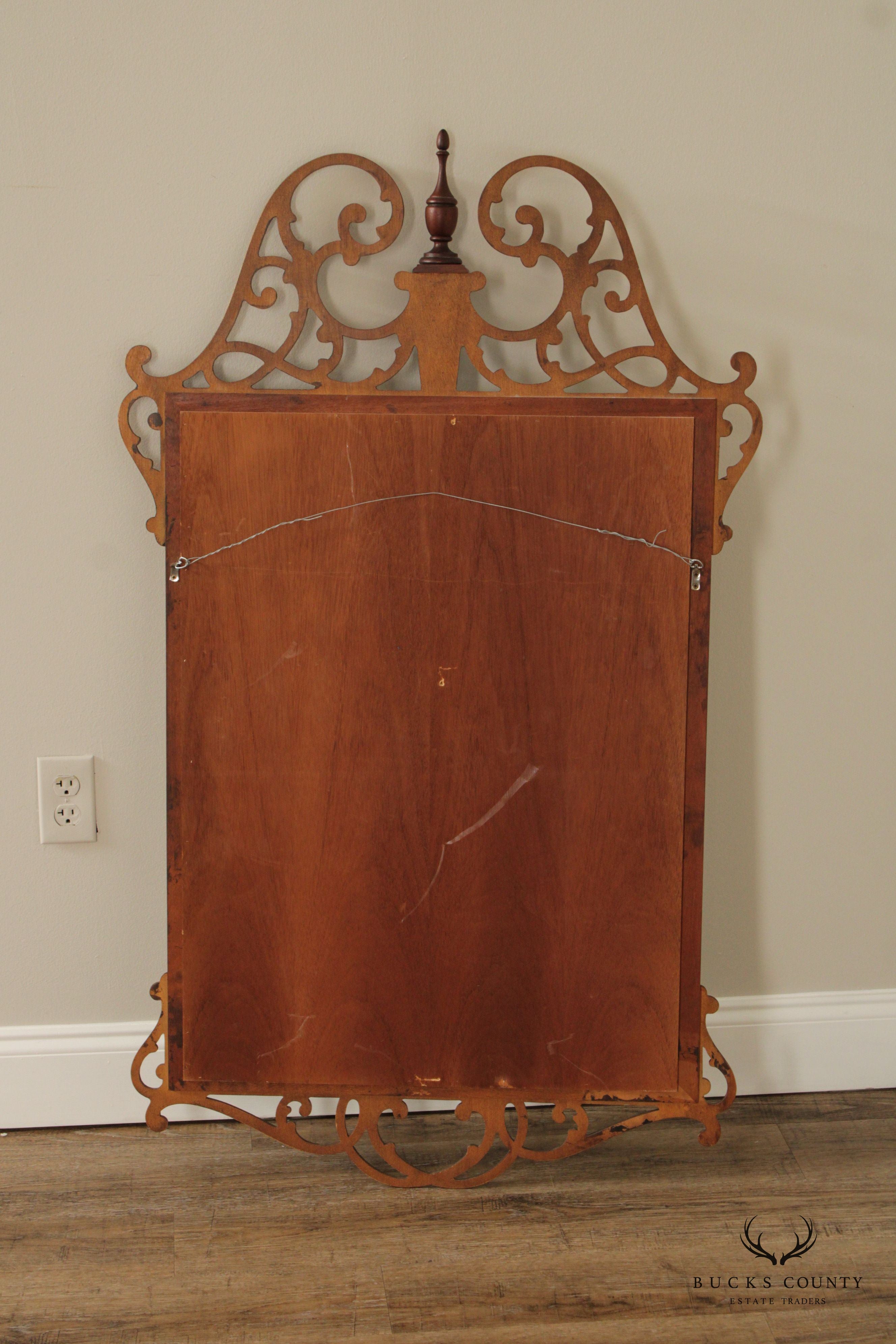 Federal Style Carved Mahogany Fretwork Wall Mirror