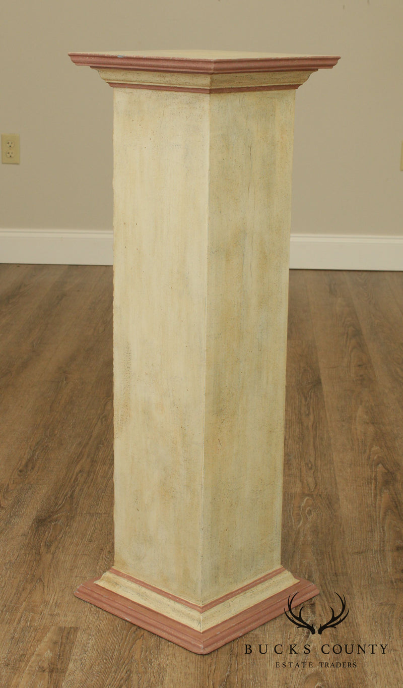 PS Collection Custom Crafted Paint Decorated Wooden Pedestal