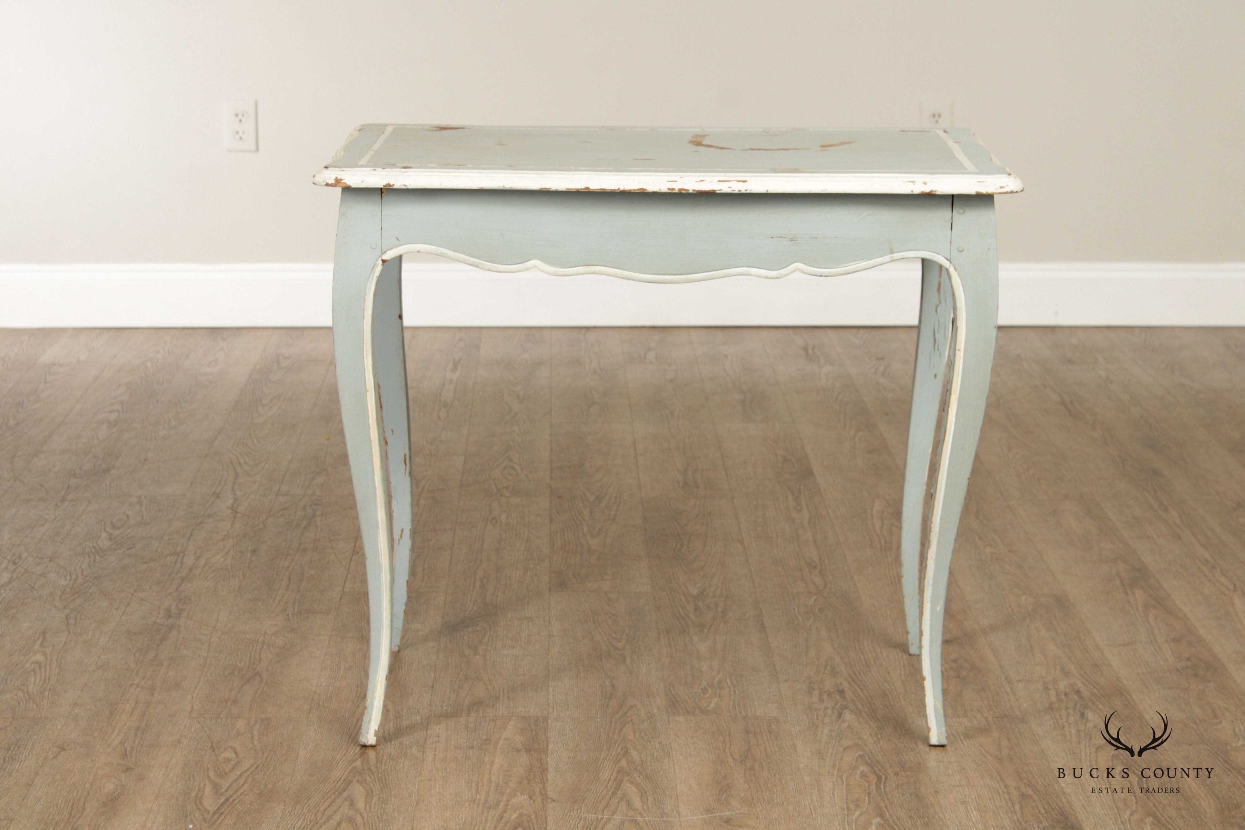 French Louis XV Style Antique Distress Painted Writing Desk