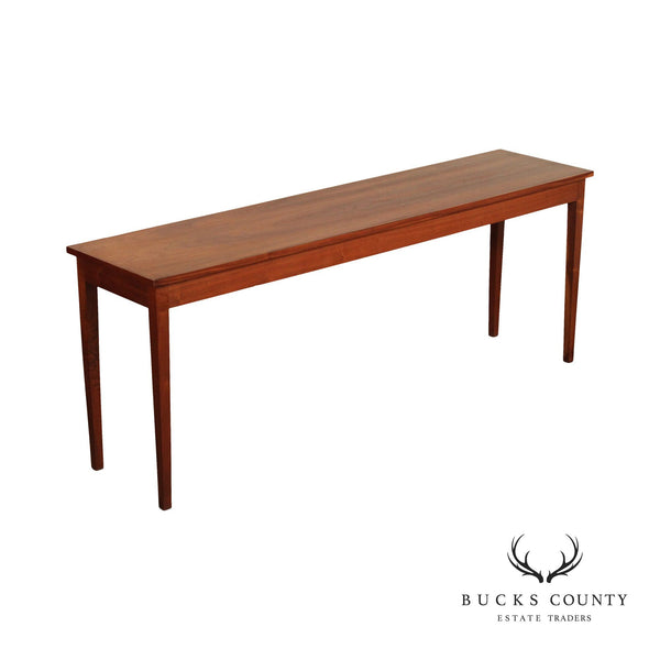 Mid Century Modern Custom Crafted Walnut Sofa Console Table