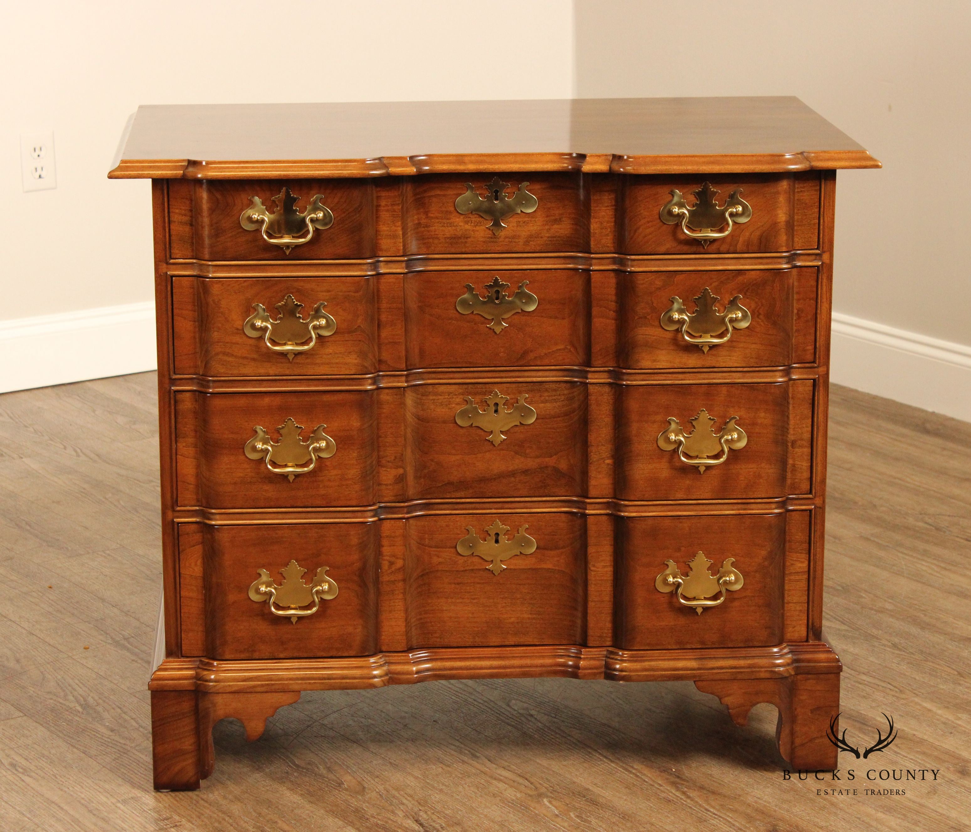 Stickley Chippendale Style Cherry Blockfront Chest of Drawers